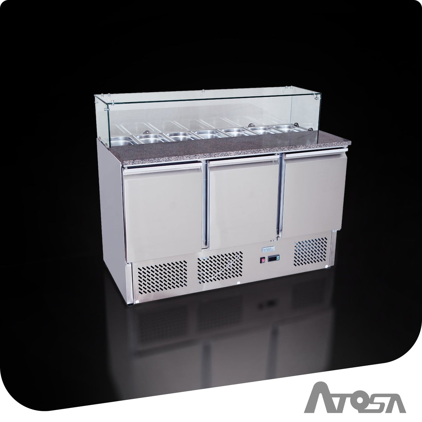 3 DOORS PIZZATABLE SALADETTE FRIDGE 1365 MM ESL3864