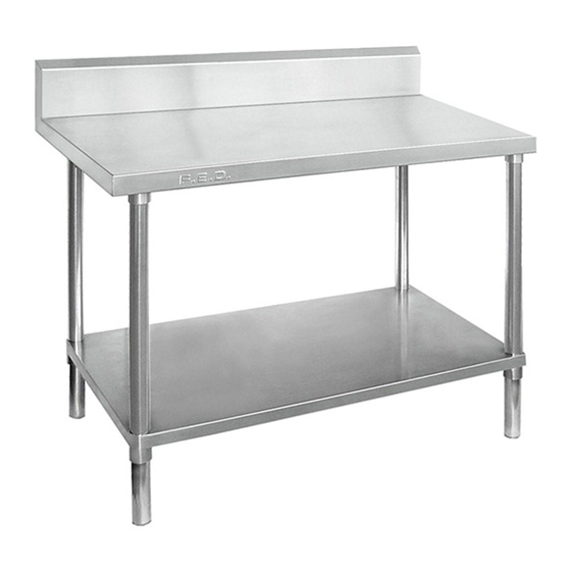 Work bench with undershelf and splashback 2400x700x900
