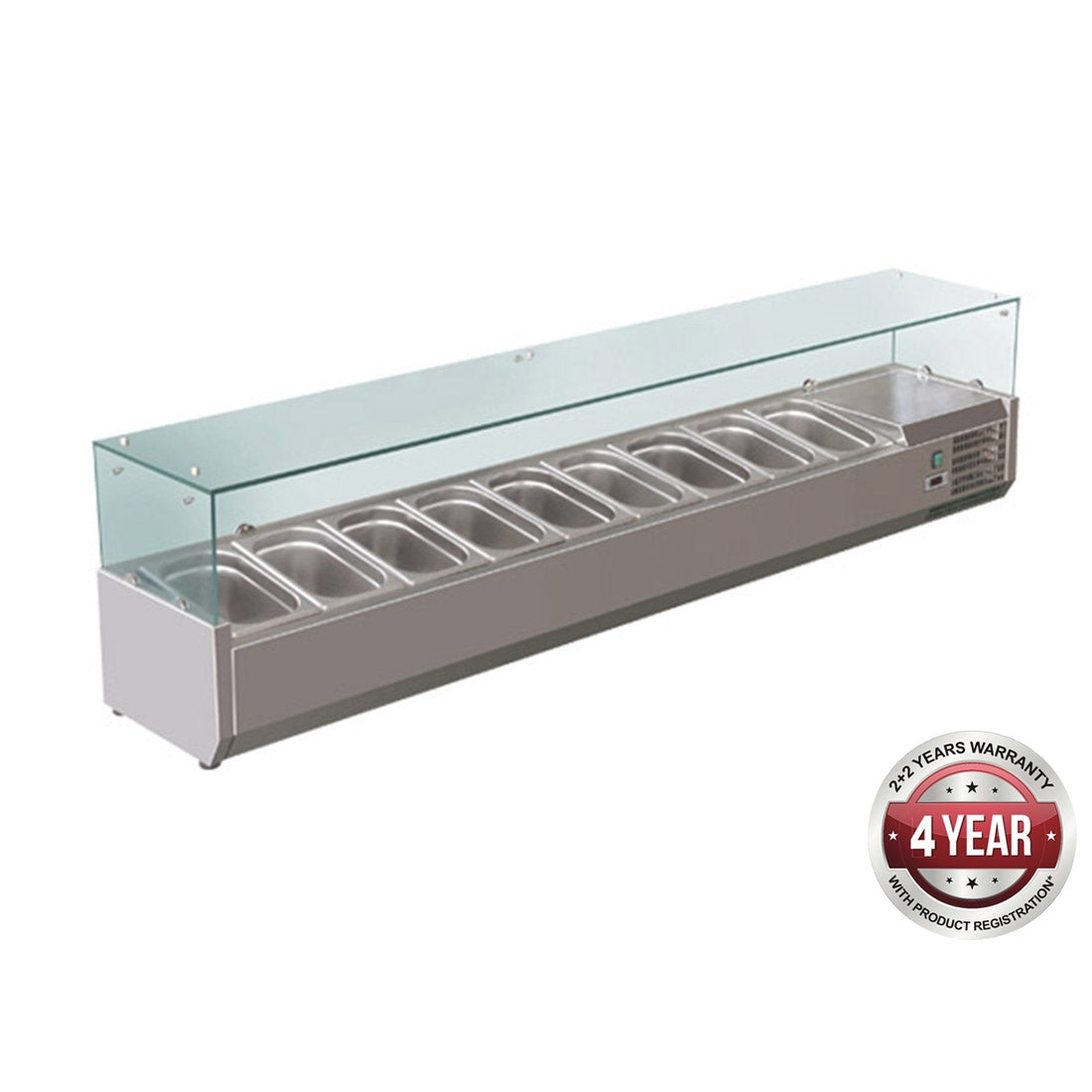 FED-X Flat Glass Salad Bench Hospo Direct NZ