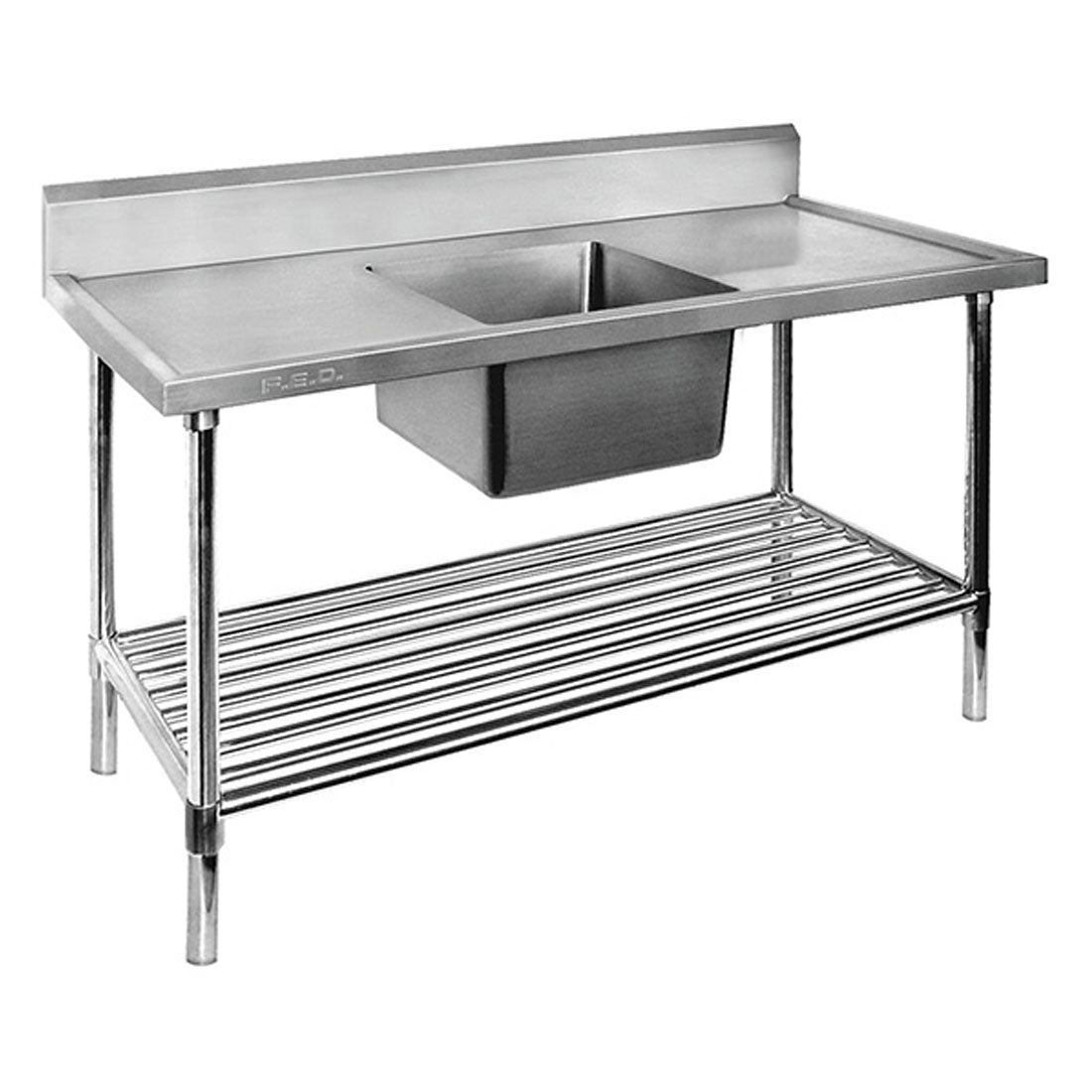 SSB7-1200C/A Single Centre Sink Bench & Pot Undershelf