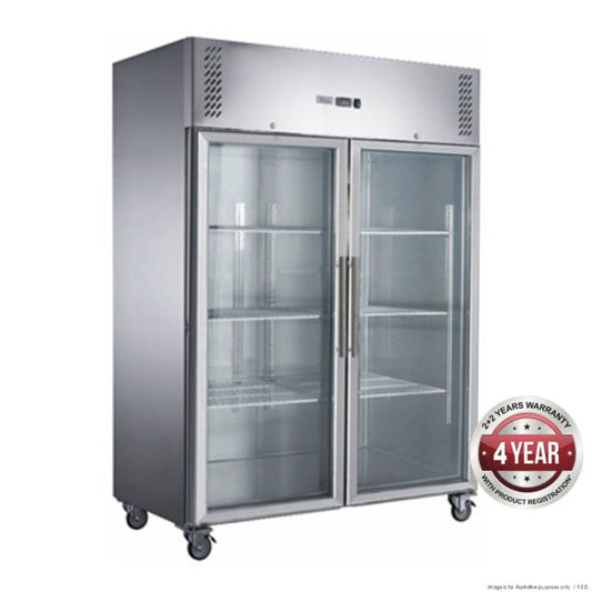 FED-X S/S Glass Door Freezer XURF1410G2V - Hospo Direct NZ
