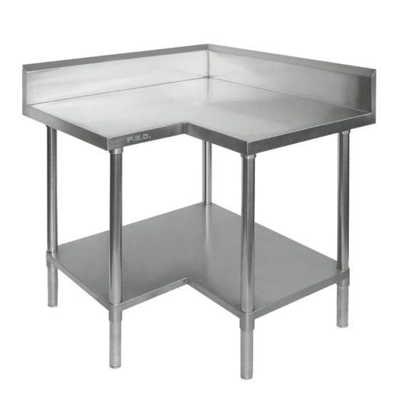 WBCB6-0900/A – Corner Workbench, 150mm Splashback & Undershelf