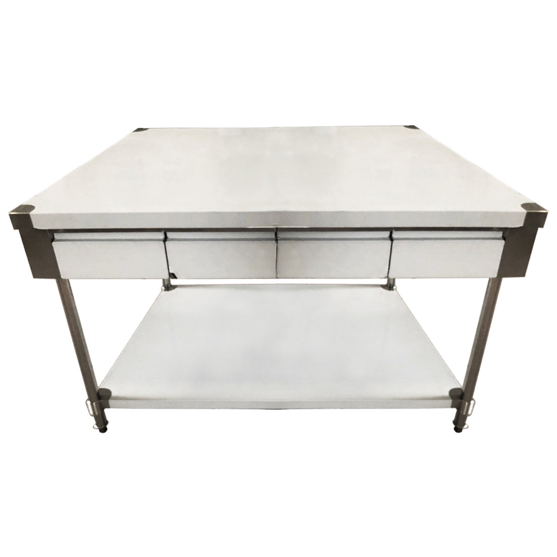 Work bench with 4 drawers each side and under shelf 1800x1000x900