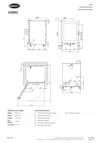 UNOX CHEFLUX CONVECTION OVEN 12 X 1/1 SIZE PANS XV893