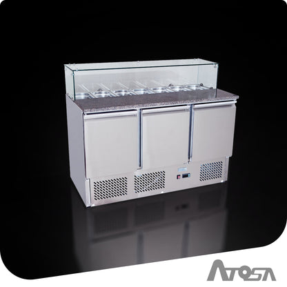 3 DOORS PIZZATABLE SALADETTE FRIDGE 1365 MM ESL3864