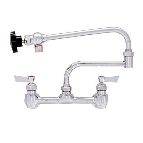 Faucet, 8" Adjustable Wall Control Valve, 11" Control Spout + 7" Double Joint