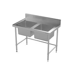 Modular Stainless Double Bowl Sink Bench