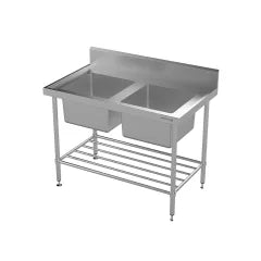 Modular Stainless Double Bowl Sink Bench