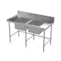 Modular Stainless Double Bowl Sink Bench