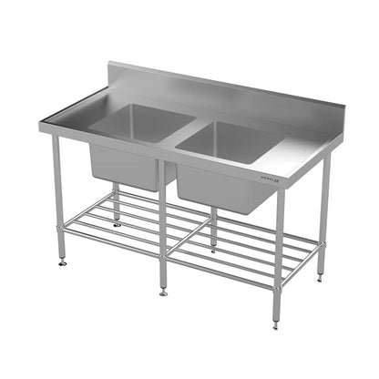 Modular Stainless Double Bowl Sink Bench
