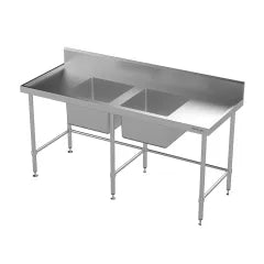 Modular Stainless Double Bowl Sink Bench