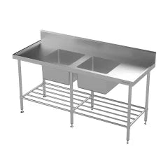 Modular Stainless Double Bowl Sink Bench