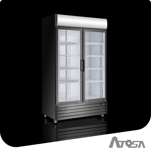 DOUBLE GLASS DOOR MOUNTED FRIDGE P1000WB-A