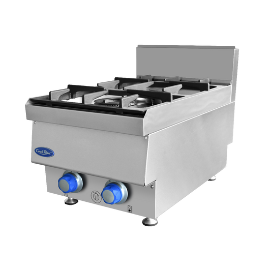 CookRite 2 Burner Commercial Gas Cooktop LPG 650mm – AT65G2B-C-LPG
