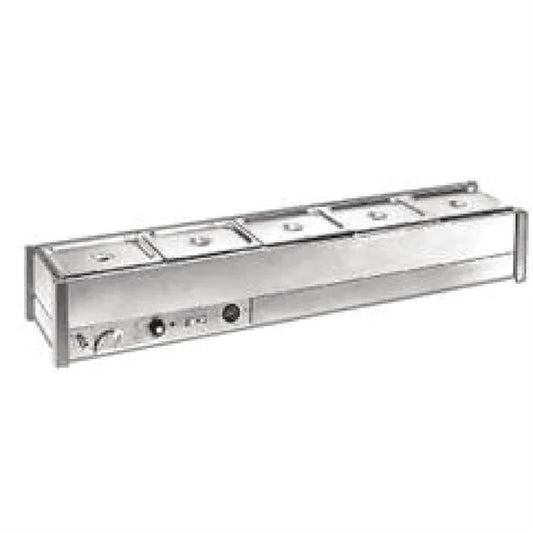 Roband Hot Bain-Marie BM14A fits 1 row x 4 1/2 size pans 4x 1/2 size 100mm pans & lids included