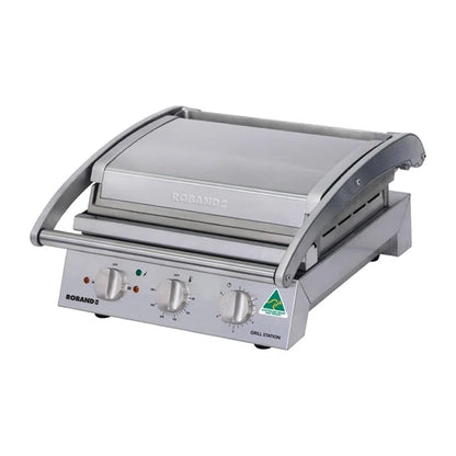 Roband Grill Station GSA610R with Ribbed Top Plate and Smooth Bottom Plate 6 Slice Capacity