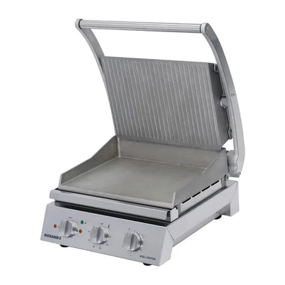 Roband Grill Station GSA610R with Ribbed Top Plate and Smooth Bottom Plate 6 Slice Capacity