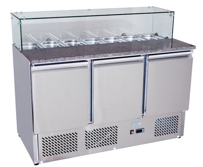 3 Doors Pizzatable Saladette Fridge - Keep Ingredients Fresh - Hospo Direct NZ