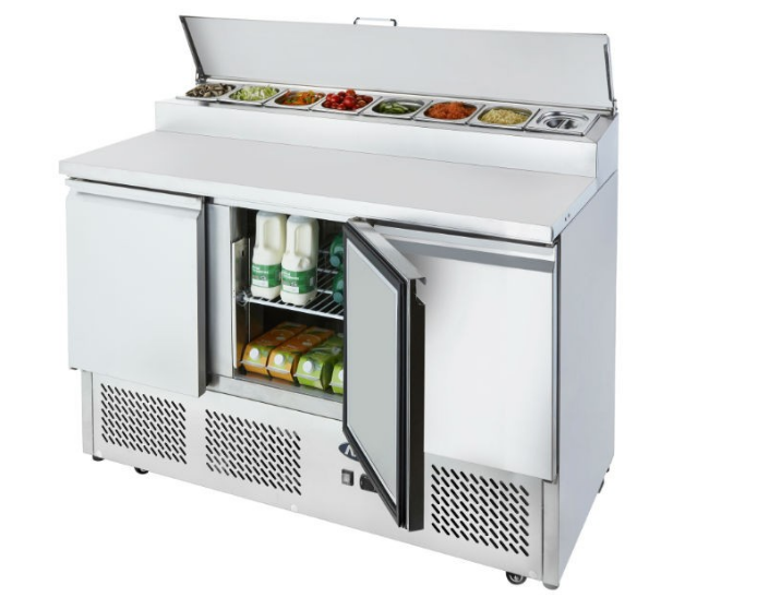 Stainless Steel 3 Doors Open Top Salatette Fridge by Hospo Direct