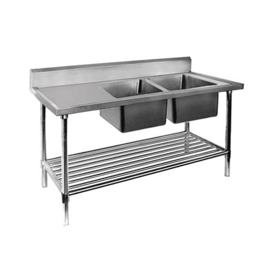 Double Right Sink Bench with Pot Undershelf - Hospo Direct NZ