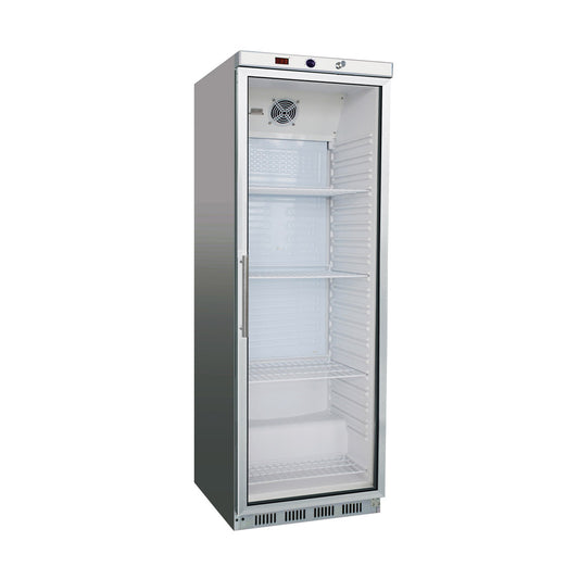 HR400G S/S Upright Fridge with Glass Door