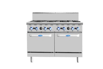 8 BURNERS WITH OVEN NG AT80G8B-O-NG - Hospo Direct