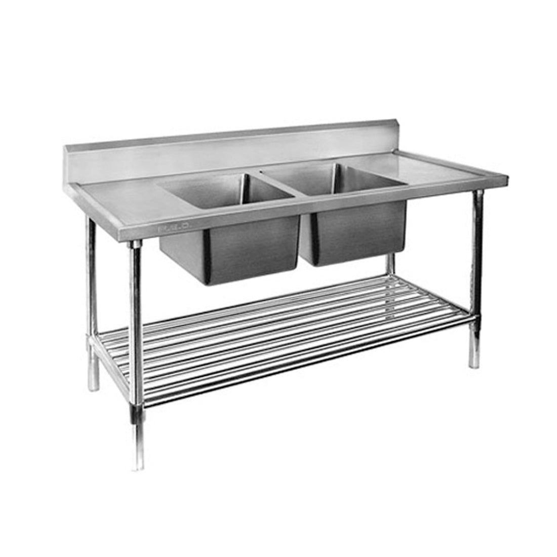 Double Centre Sink Bench with Pot Undershelf - Hospo Direct NZ