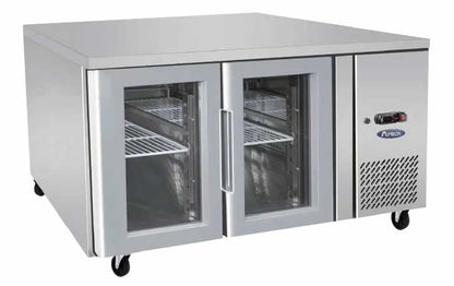 Glass 2 Door Cooling Fridge Table 1360 MM - Hospo Direct NZ