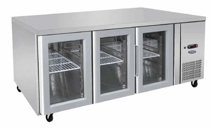 Glass Three Door Cooling Fridge Table - 1795 MM - Hospo Direct NZ 
