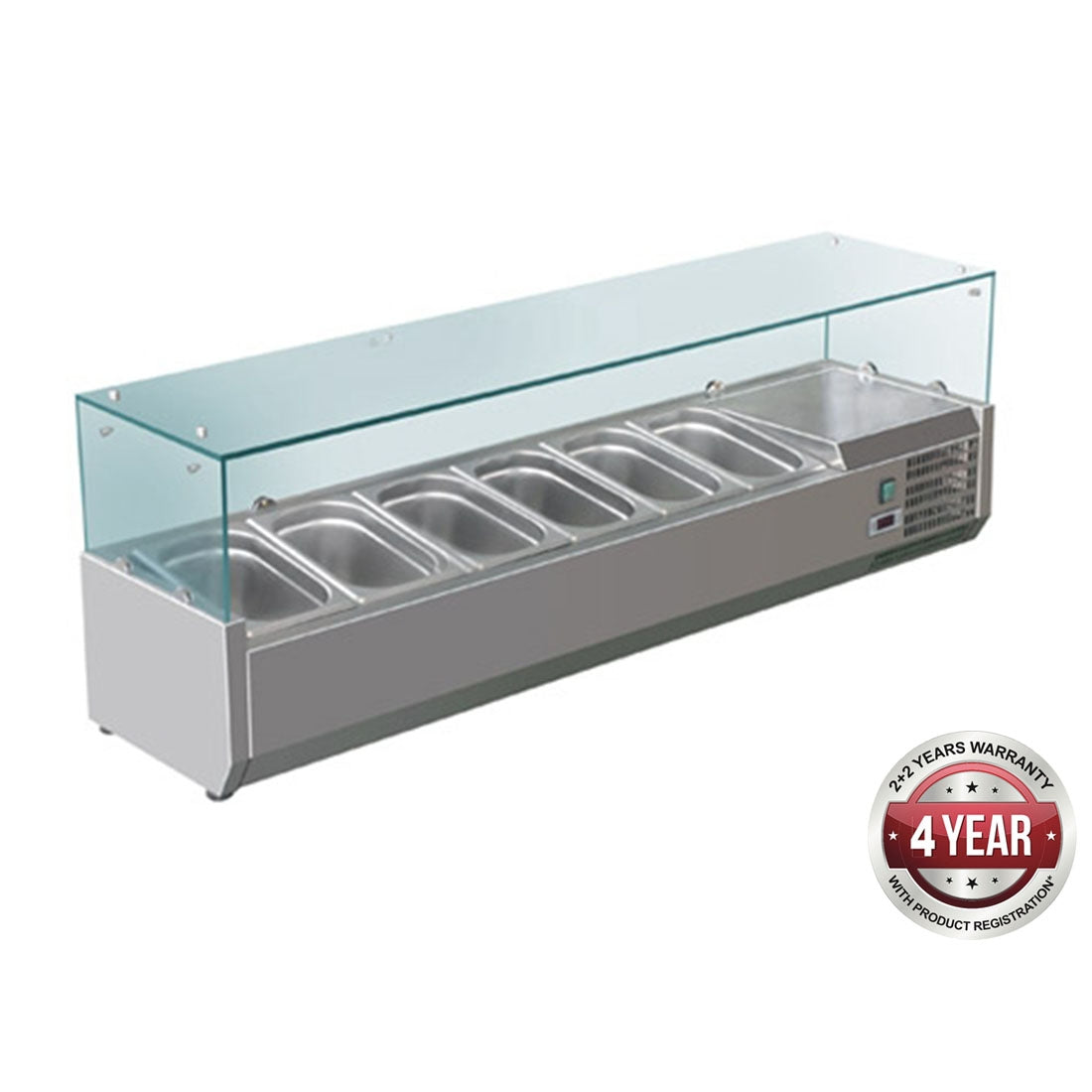 FED-X Flat Glass Salad Bench XVRX1500/380 from Hospo Direct NZ