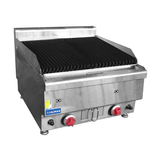 JUS-TRH60 GASMAX Benchtop 2 Burner Chargrill - Stainless Steel