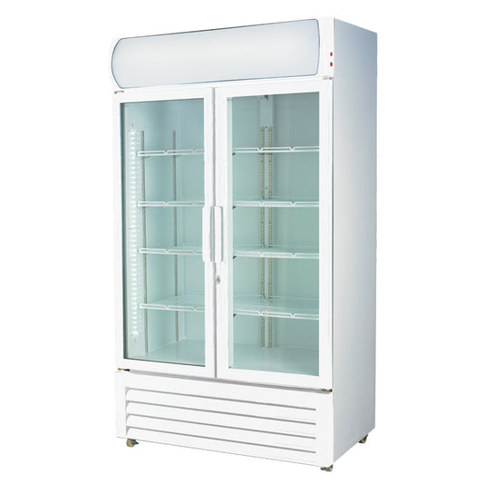 Double Glass Door Colourbond Upright Drink Fridge 1110x690x2079 R290 - Hospo Direct NZ