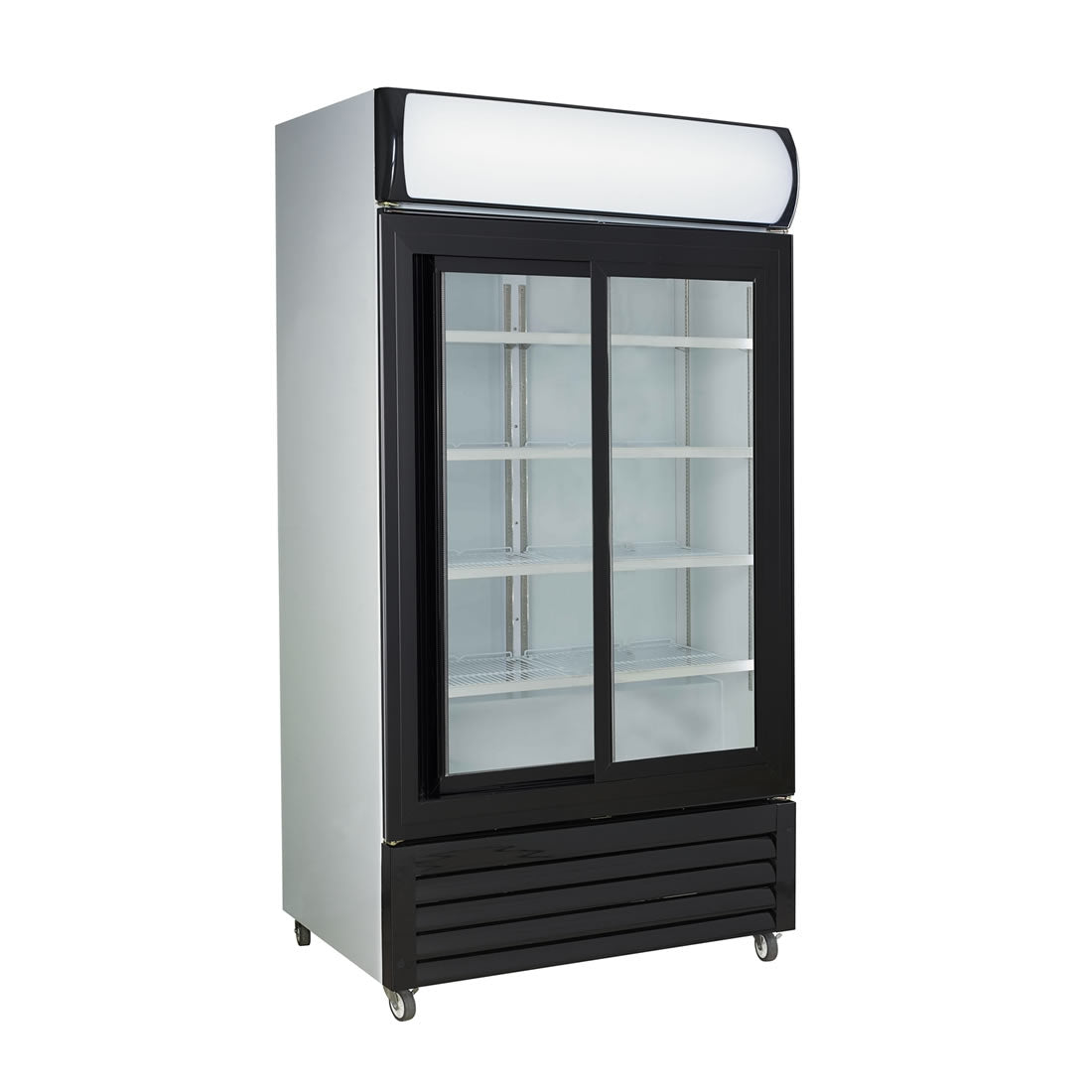 LG-1000SDBG Large Black Sliding Two Glass Door Colourbond Upright Drink Fridge