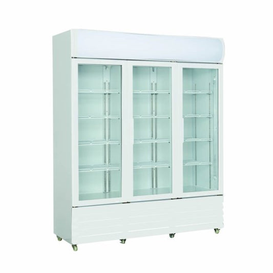 Three glass door upright display fridge 1200L 1600*610*1973 R290