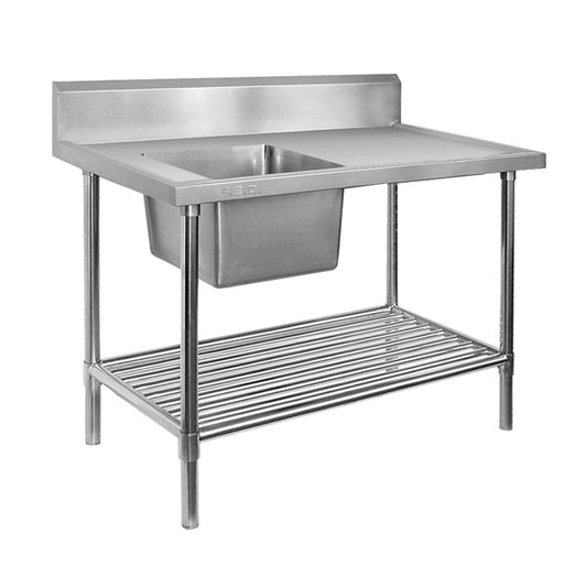 Single sink bench - left handed 1800x600x900