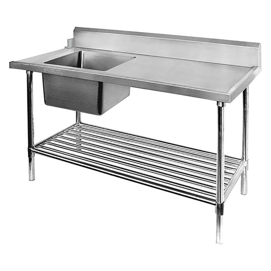 Single sink inlet bench for dishwasher - left handed 1800x700x900