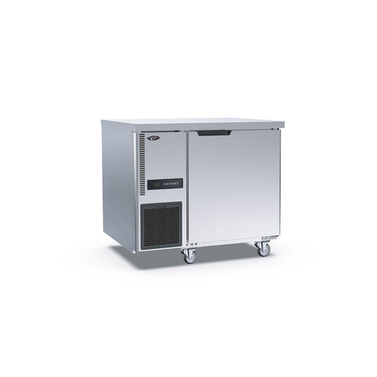 S/S single door bench fridge 900x700x850mm