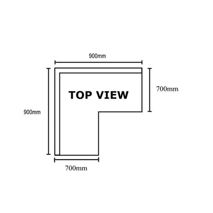 WBCB7-0900/A – Corner Workbench, 150mm Splashback & Undershelf 900x900x900mm