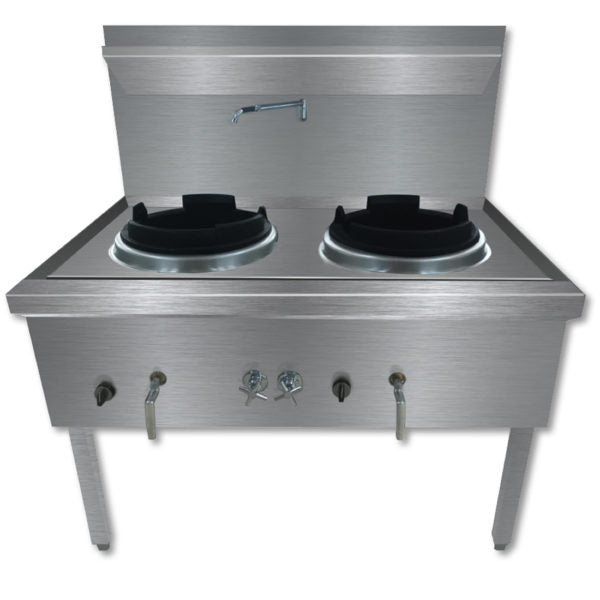 WW-2L Stainless Steel Waterless LPG Gas Double Wok