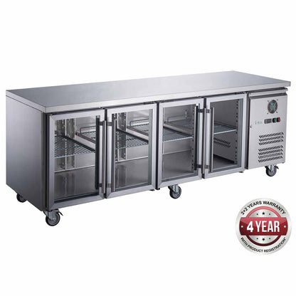 Hospo Direct FED-X Glass Door Bench Fridge XUB7C22G4V